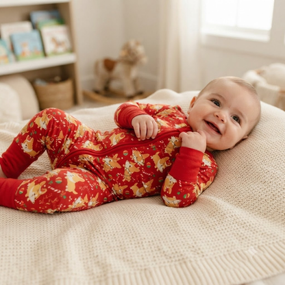 Corgi Christmas Red Baby Romper Convertible Zippy, Corgi Dog Lover Baby Convertible Romper BB0914