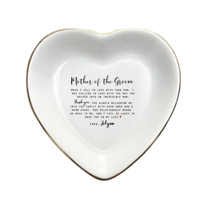 Custom Name Mother of the Groom Ring Dish, Custom Wedding Jewelry Dish From Bride For Mother In Law WD0137