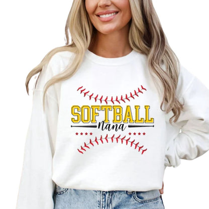 Custom Softball Nana Sweatshirt, Custom Softball Sweatshirt For Grandma 2D0836
