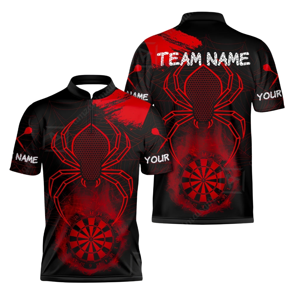 Custom Spider Black Blue Dart Jersey For Men, Custom Team Spider Darts Shirts DZ0090