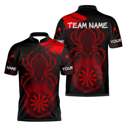 Custom Spider Black Blue Dart Jersey For Men, Custom Team Spider Darts Shirts DZ0090