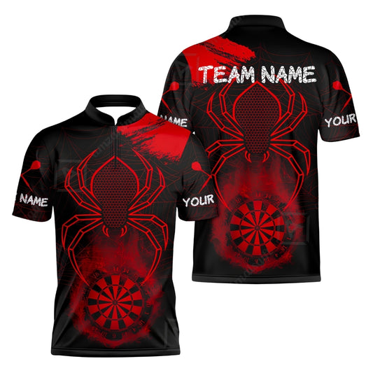 Custom Spider Black Blue Dart Jersey For Men, Custom Team Spider Darts Shirts DZ0090