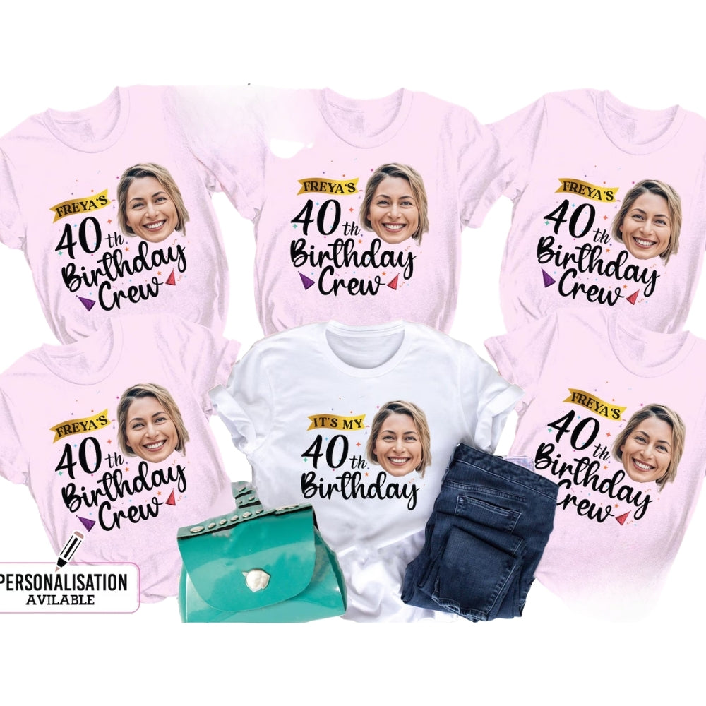 It's My 40th Birthday Custom Photo Matching T Shirts For Family, Custom 40th Birthday Matching Family Shirts ET0379
