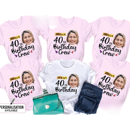 It's My 40th Birthday Custom Photo Matching T Shirts For Family, Custom 40th Birthday Matching Family Shirts ET0379