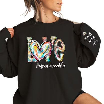 Custom Love Grandmalife Tie Dye Sweatshirt, Custom Grandma Sweatshirt 2D0236
