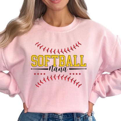 Custom Softball Nana Sweatshirt, Custom Softball Sweatshirt For Grandma 2D0836