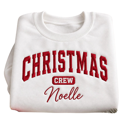 Personalized Christmas Crew Embroidered Sweatshirt With Name, Custom Christmas Sweatshirt Family 2D1298