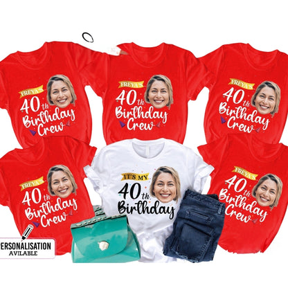 It's My 40th Birthday Custom Photo Matching T Shirts For Family, Custom 40th Birthday Matching Family Shirts ET0379
