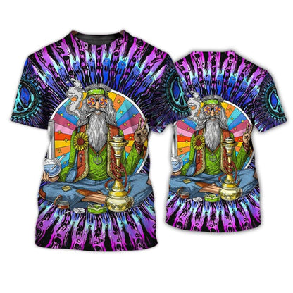 3D All Over Print Old Man Hippie Shirts, Hippie Man Shirt, Hippie Woman Shirts, Colorful Hippie Tshirt TO0695
