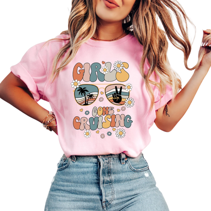 Girls Gone Cruising Retro Matching T Shirt, Girls Trip Vacation Shirts ET1325