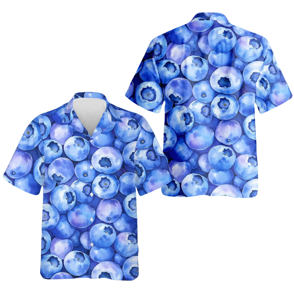 Blueberry Hawaiian Shirt For Men Women, Blueberry Fruit Hawaiian Shirt HE0570