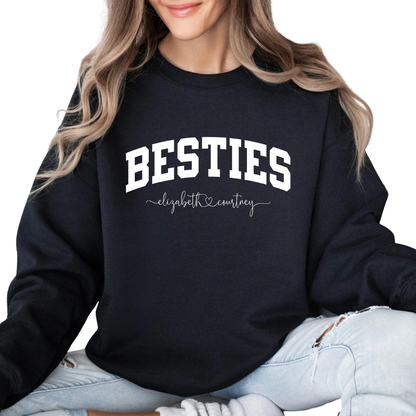 Custom Besties Name Matching Sweatshirt, Custom Bestie Friend Sweatshirts ET1372
