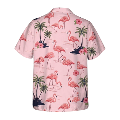 Flamingo Tropical Hawaiian Shirt For Women Men, Flamingo Pink Hawaiian Shirts HE0521