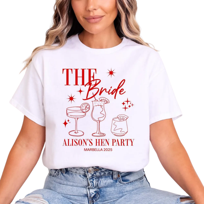 Team Bride Hen's Party Personalized Matching Bachelorette T Shirts, Custom Bachelorette Party Shirts ET1024