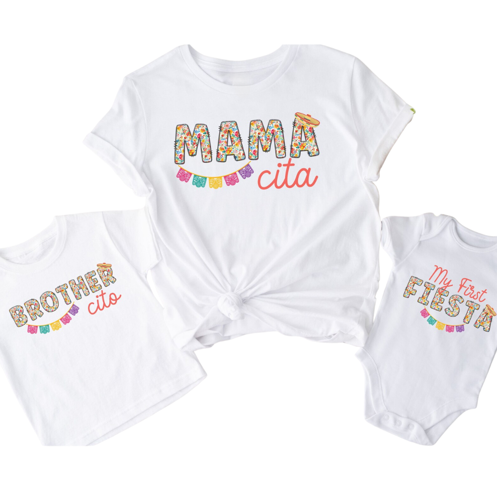 My First Fiesta 1st Birthday Family Matching T Shirt, First Mexican Fiesta Family Shirts ET1249