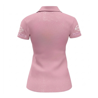 Just A Girl Who Loves Golf And Wine Custom Womens Pink Golf Polo Shirt, Custom Wine Golf Shirts For Ladies GZ0320