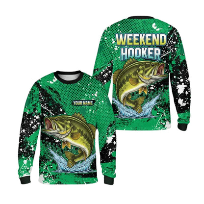 Personalized Bass Fishing Long Sleeve Shirt For Men, Custom Name Fishing Shirts ET0055