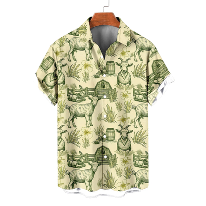 Vintage Goat Hawaiian Shirt For Men Women, Goat Hawaiian Shirt For Farmer HE0706