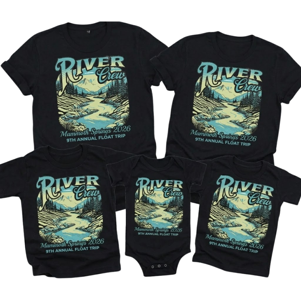 River Crew Personalized Matching Family T Shirt, Custom Family River Rafting Trip Shirts ET1314