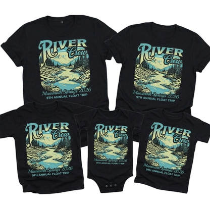 River Crew Personalized Matching Family T Shirt, Custom Family River Rafting Trip Shirts ET1314