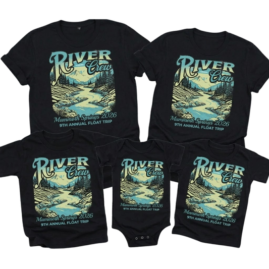 River Crew Personalized Matching Family T Shirt, Custom Family River Rafting Trip Shirts ET1314