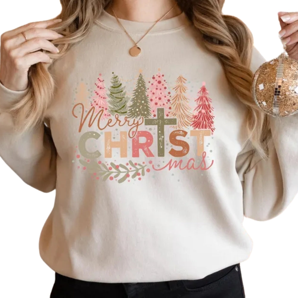 Merry Chrtstmas Sweatshirt, Faith Jesus Christmas Sweatshirt 2D0317