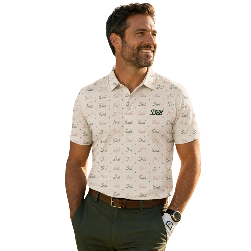 Dad Girl Golf Polo Shirt For Men, Father's Day Golf Shirt GE0502