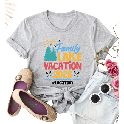Family Lake Vacation Personalized Matching Family T Shirt, Custom Lake Trip Family Shirts ET1185
