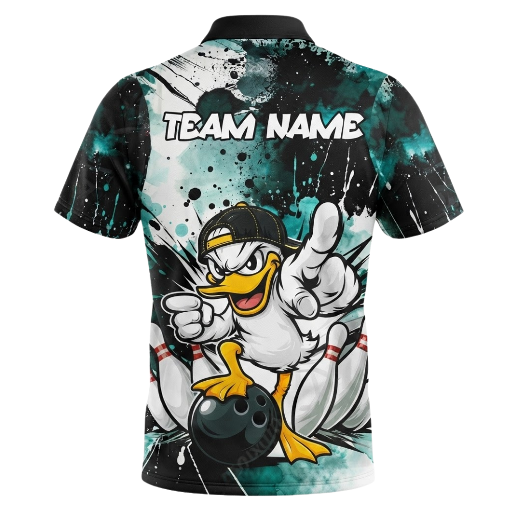 Custom Funny Duck Bowling Jersey For Men, Custom Duck Team Bowling Shirts BZ0500