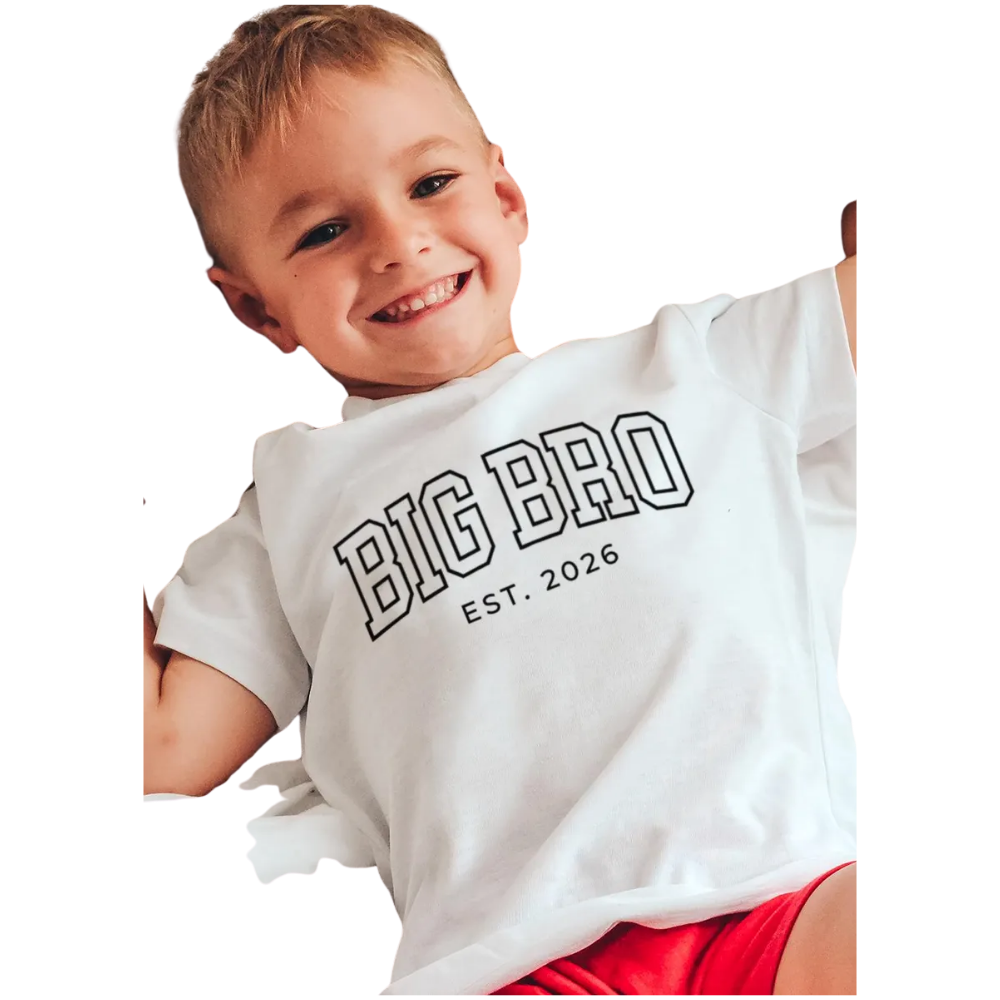 Big Bro Announcement Custom Year Matching Sibling T Shirt, Personalized Baby Reveal Sibling Shirts ET1258