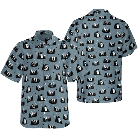 Bigfoot UFO Hawaiian Shirt For Men, Sasquatch Bigfoot Space Hawaiian Shirt HE0459