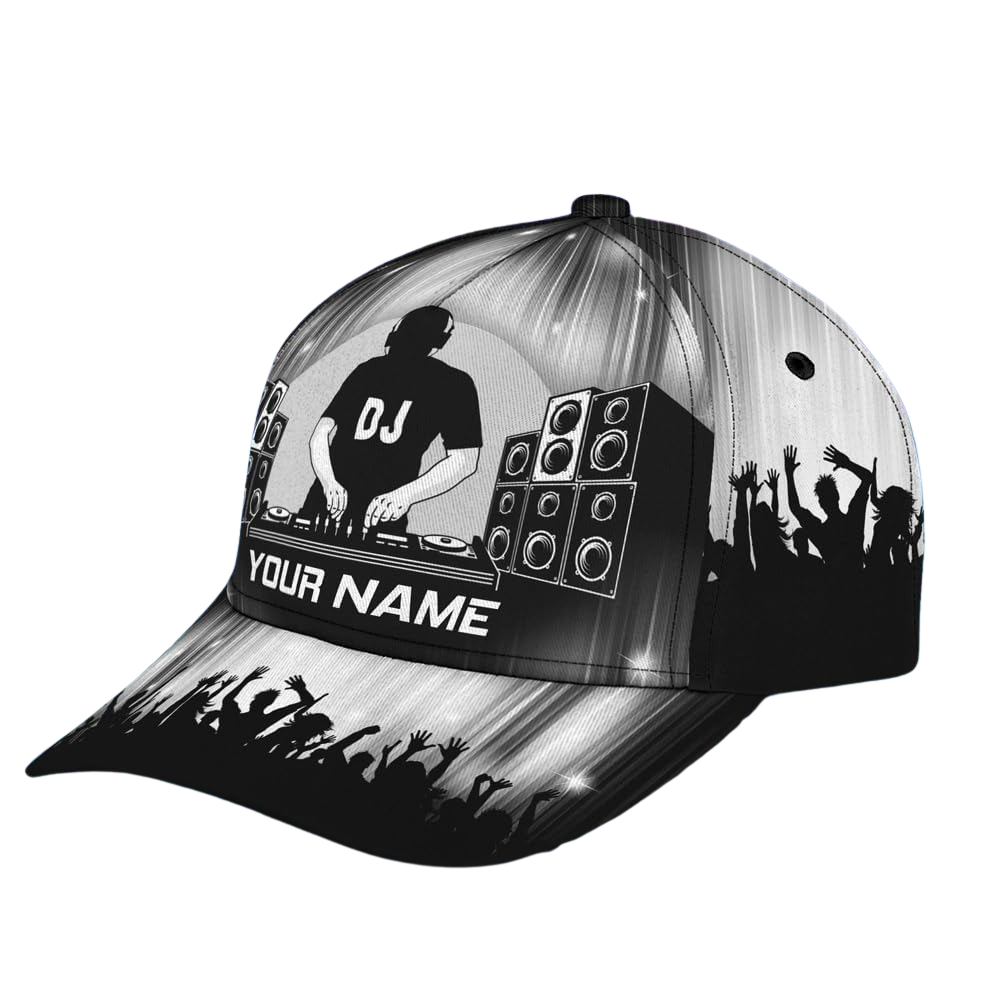 Custom Name DJ Baseball Cap 3D Printed, Personalized DJ Player Cap Hat CP0556