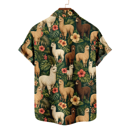 Alpaca Tropical Hawaiian Shirt For Men Women, Alpaca Lover Hawaiian Shirt HE0702