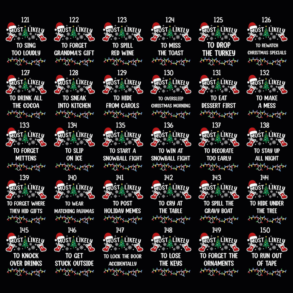 Most Likely To Custom Christmas Family Matching T Shirt, Custom Funny Christmas Family Shirts ET1178