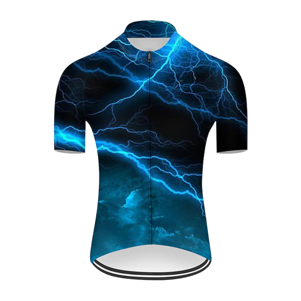 Thunder Blue Cycling Short Sleeve Jersey For Men, Thunder Cycling Jersey CE0060