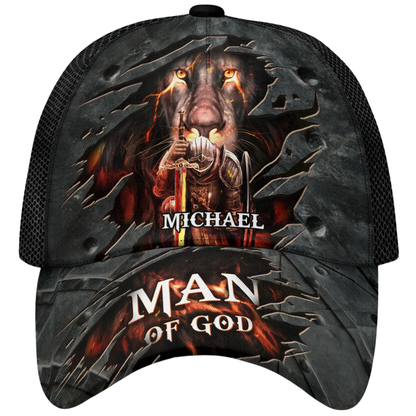 Custom Man Of God Lion Baseball Cap 3D Printed, Custom Lion Christian Cap Hats CP0575