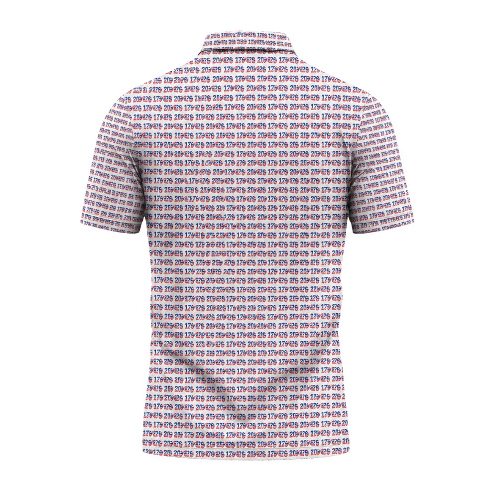 USA Flag 1766-2026 Pattern Men's Golf Polo Shirt, 4th Of July Golf Shirts GZ0285
