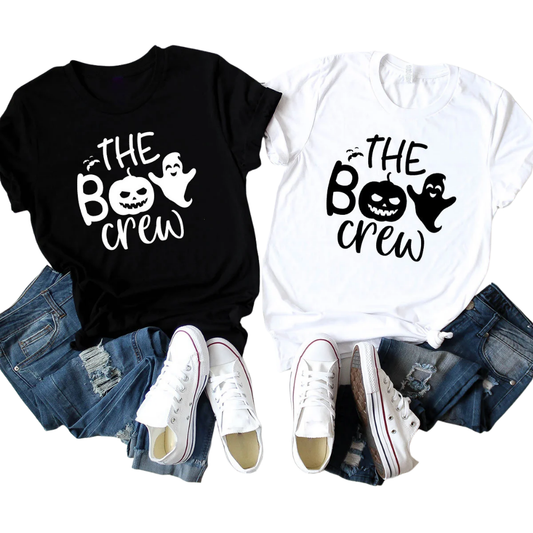 The Boo Crew Ghost Halloween Family Matching T Shirt, Halloween Matching Family Shirts ET1229