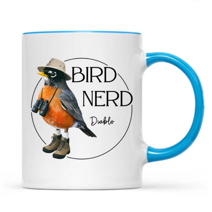 Personalized Bird Nerd Funny Bird Watcher Mug, Custom Name Twitcher Mug, Personalized Mug For Bird Lover TD0011