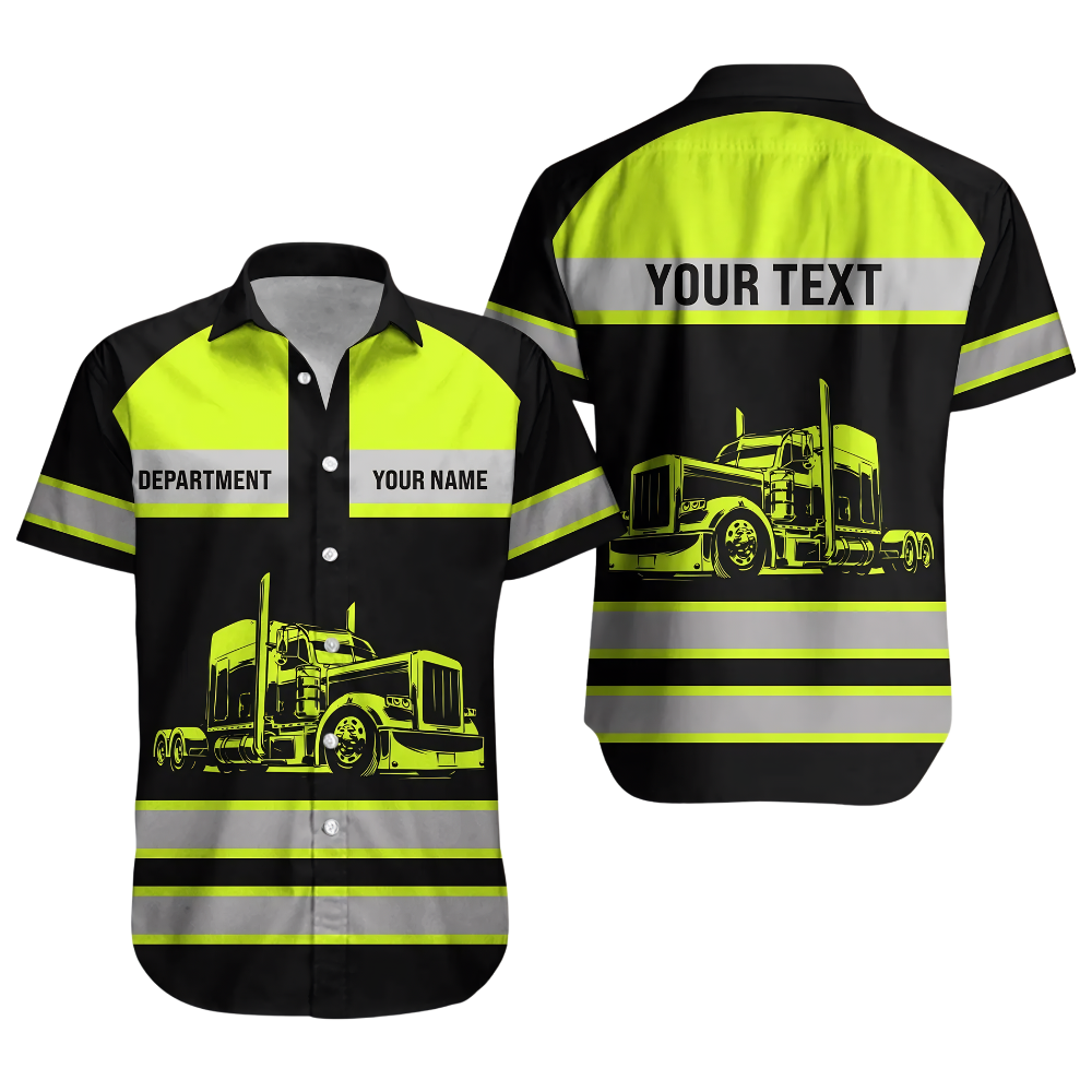 Custom Truck Driver Hawaiian Shirt For Men, Custom Driver Work Uniforms HE0859