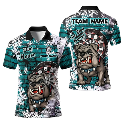 Custom Bulldog Dart Polo Shirt Men, Custom Bulldog Darts Team Shirts DE0104