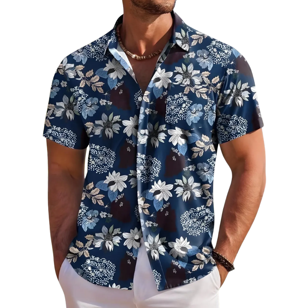 Green Tropcical Hawaiian Shirt For Men Women With Pocket, Tropical Hawaiian Shirt HE0388