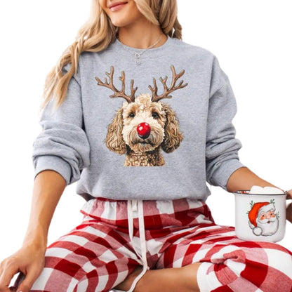 Christmas Goldendoodle Reindeer Sweatshirt, Holiday Dog Lover Sweatshirt 2D0805