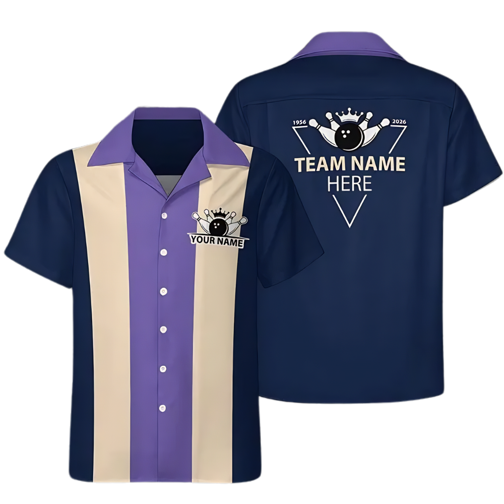 Custom Year Retro Bowling Hawaiian Shirts, Custom Team Retro Bowling Shirts BE0202