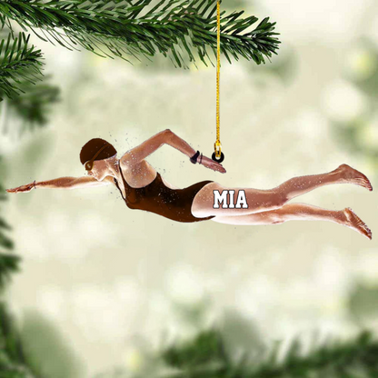 Personalized Female Swimmer Acrylic Ornament, Gift For Swimming Lovers/Swimmer OO1769