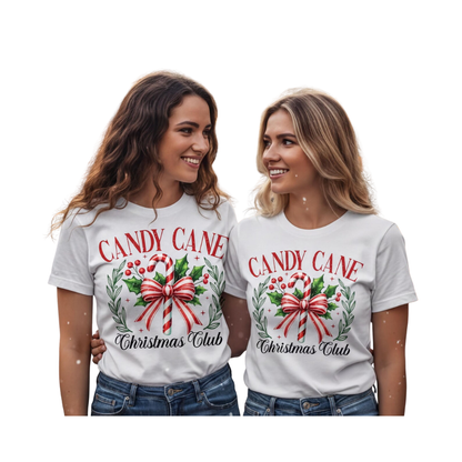 Candy Cane Christmas Club Matching T Shirt, Christmas Crew Shirts ET1056