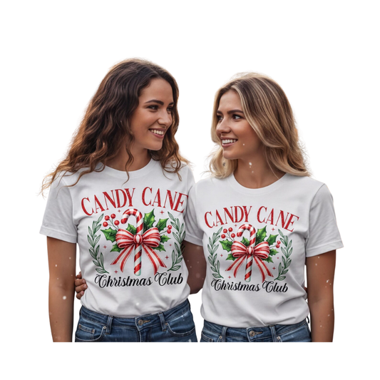 Candy Cane Christmas Club Matching T Shirt, Christmas Crew Shirts ET1056