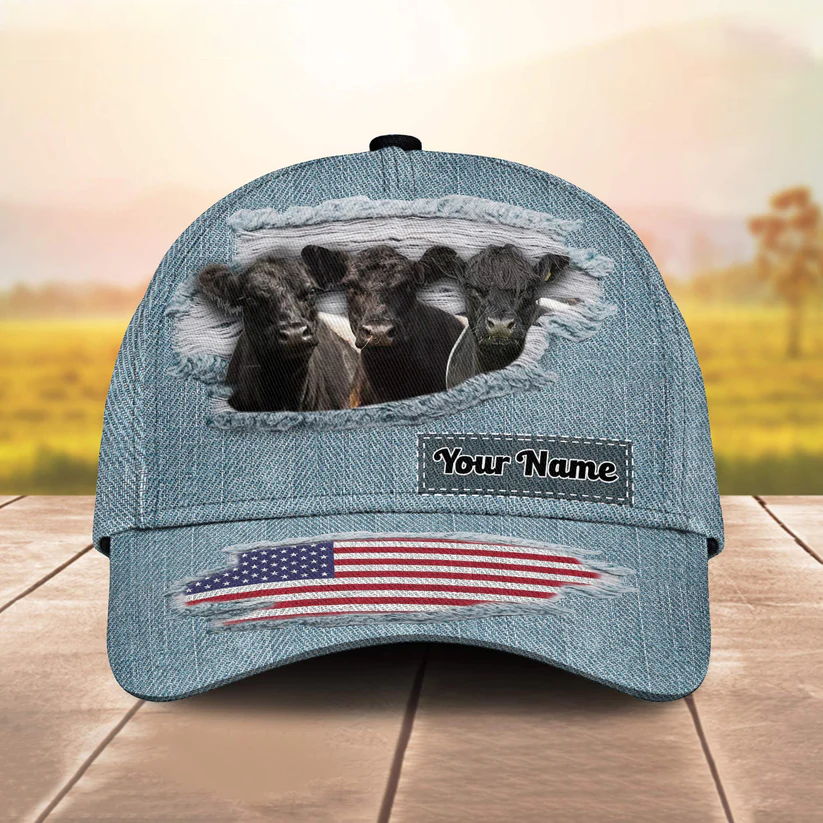 Belted Galloway Jeans Pattern Customized Name Cap CA0209