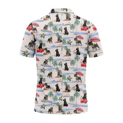 Men's Schnauzer Tropical Golf Polo Shirt, Schnauzer Tropical Golf Shirt GZ0353