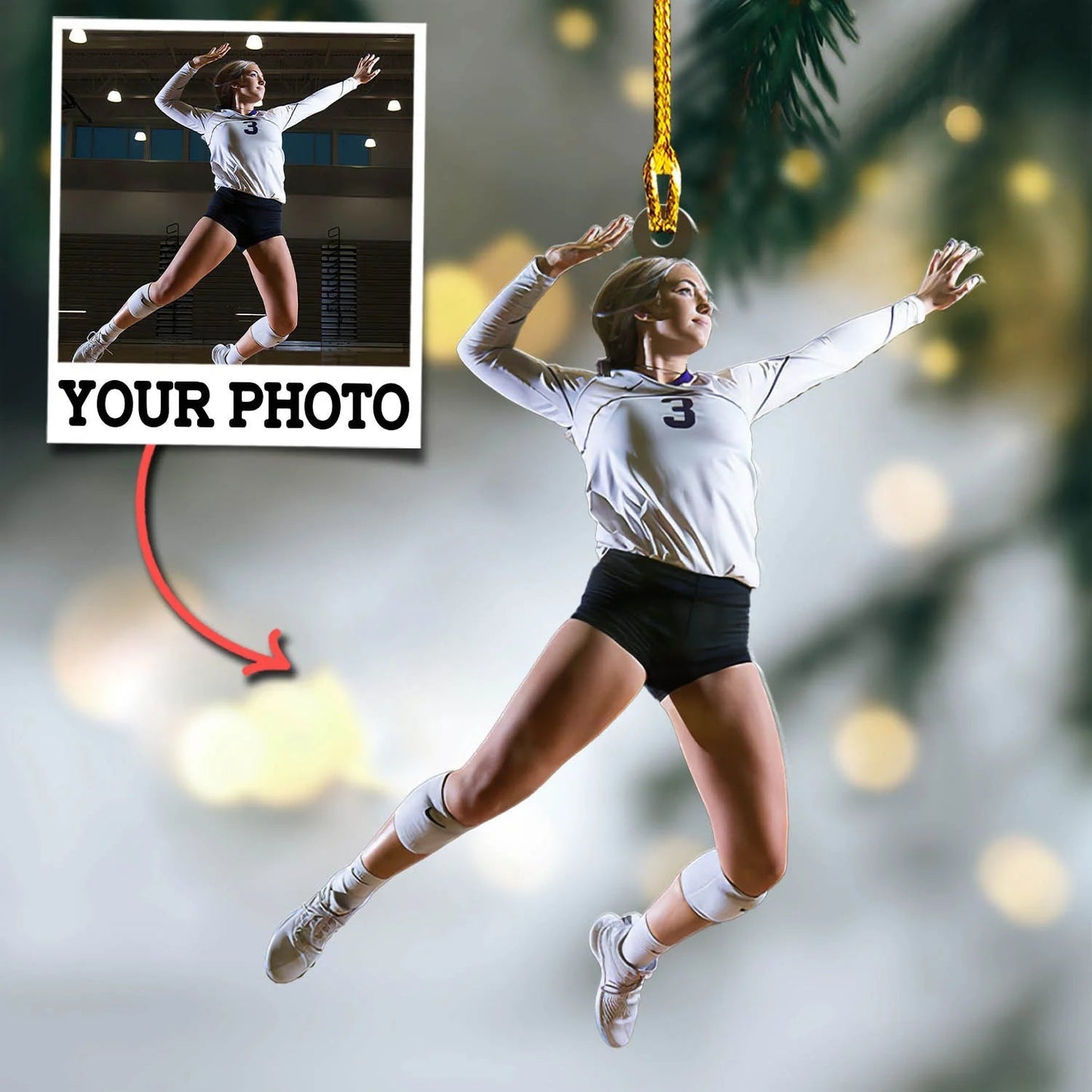 Custom Photo Ornament Gift For Volleyball Player - Upload Photo Volleyball Team Ornament Gift For Volleyball Lovers OO1774